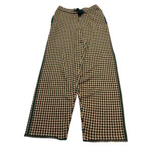 Adrian Cashmere Check Knit Trackies in Green